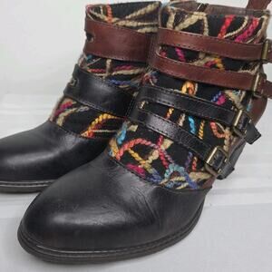L'Artiste Spring Step Redding Boots 40 / US 9 Embroidered Buckle Ankle Boot